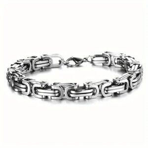 Titanium Steel Bracelet Chain Metal 6MM Unisex Goth Punk Minimalist Rock Street